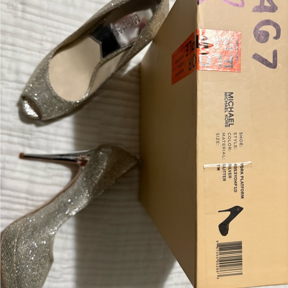 Michael Kors Sparkling Silver Platform Heels - image 6